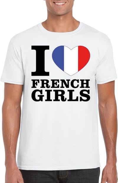 I love French girls t-shirt wit heren - Frankrijk shirt S