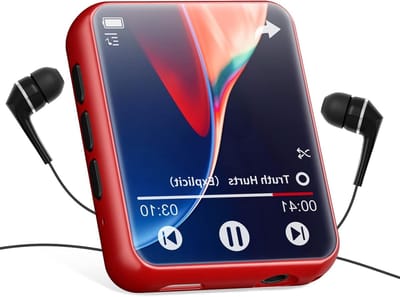 MP3-speler - Muziekspeler - Muziek Luisteren - Volledig Touchscreen - 32 GB - Rood