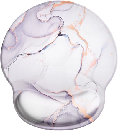YONO Muismat met Polssteun - Ergonomisch - Gel - Antislip - Marmer Wit