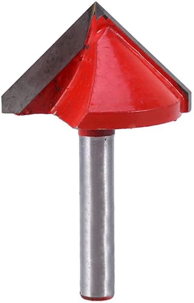 By shayne - Schachtfrees - V-vormige groeffrees - Dubbelzijdig snijgereedschap - 1/4 inch - Houtfrees - Perfect voor droogbouw en houtbewerking - 90 .