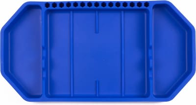 Benson Flexibele siliconen gereedschapsbak - gripvast - blauw - 28 x 15 x 3 cm