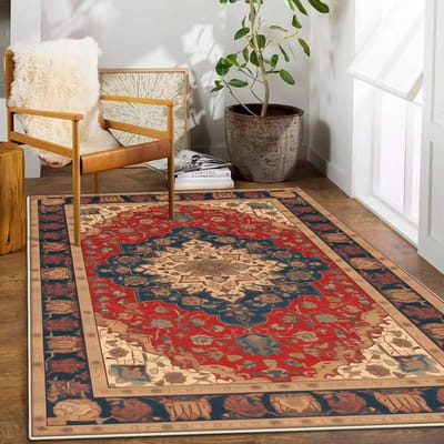Retro Boheems Perzisch Tapijt voor Woonkamer Comfortabel Zacht Antislip Slaapkamertapijten Klassieke Entree Deurmat Wasbaar 60*90cm