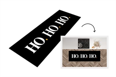 Keukenloper - Loper keuken - Kerstman - Kerst - Quotes - Ho ho ho - Spreuken - 150x50 cm - Keukenloper vinyl