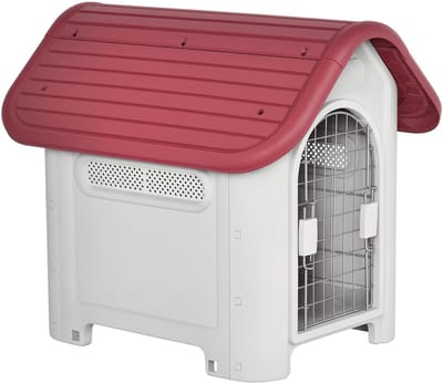 PawHut Hondenhok buiten hondenhok met dakluik voor kleine honden, metaal PP D02-065