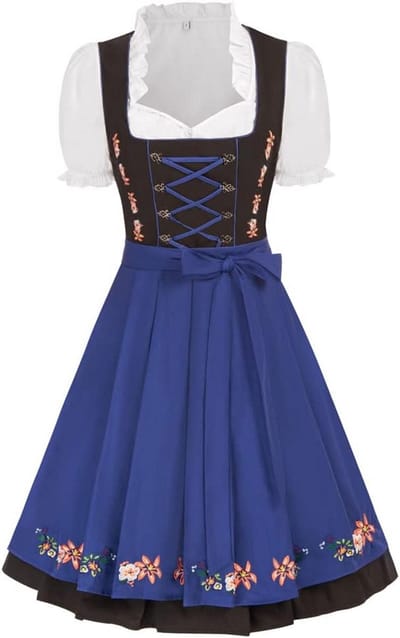 Duitse Dirndl Jurk Dames 3-Delige Set Oktoberfest Kostuum