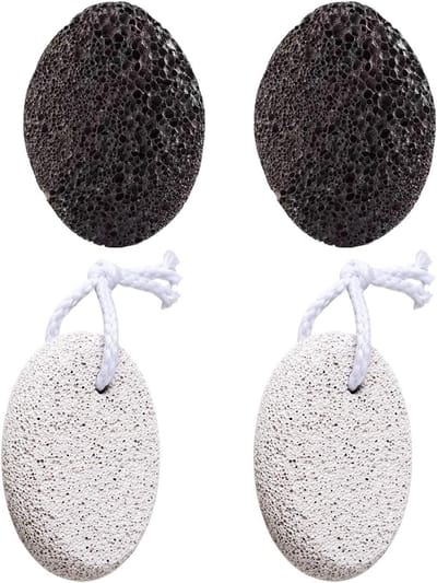 Puimsteen Voeten - Natuurlijke Steen - Huid Verzorgen - 4 Stuks Set - 9 x 6 x 3 cm - Natuurlijk