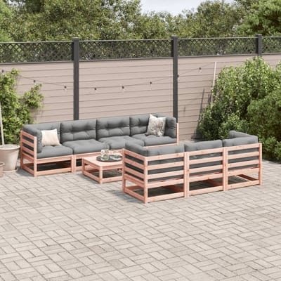 vidaXL - 8-delige - Loungeset - met - kussens - massief - douglas - vurenhout