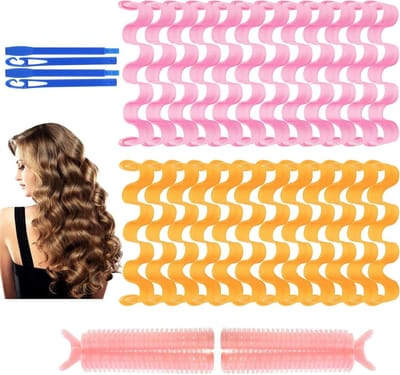 Krulspelden, zonder warmte, 24 rollen van 30 cm met 2 haarclips, krulspelden voor de nacht voor vrouwen en meisjes, voor alle haarlengtes, haaraccessoires