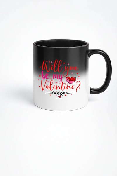 Magische Mok Valentijn 'Will you be my Valentine?' Hittegevoelig Cadeau Liefde
