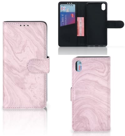 Xiaomi Redmi 7A Bookcase Marble Pink - Origineel Cadeau Vriendin