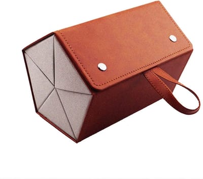 Opbergdoos Brillen - Sieraden Organizer - Veilige Opslag - Elastische Magnetische Sluiting - 10 x 10 x 10 mm - Bruin