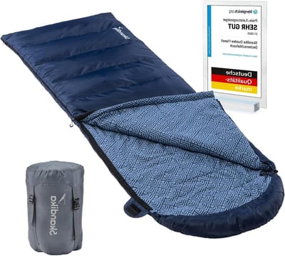 Dekenslaapzak - Kampeerslaapzak - Kamperen en Festivals - Koppelbaar met dubbele rits - 220 x 80 cm - Blauw