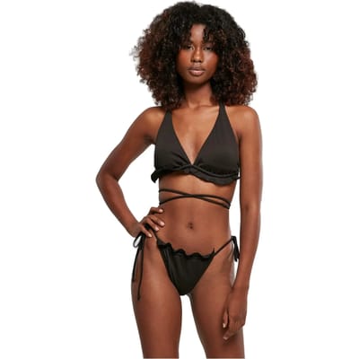 Urban Classics - Rib Babylock Triangle Bikini set - XS - Zwart
