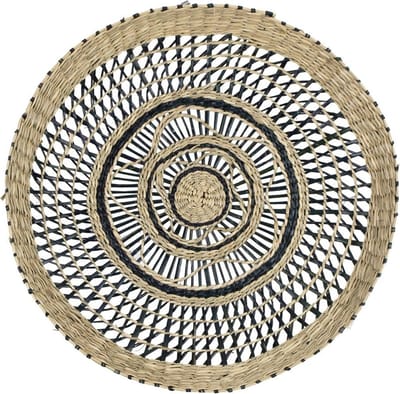 zeegras muur mandje zwart opengewerkt 40cm*
