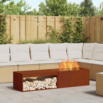 vidaXL - Vuurkom - Roestig - 160 - x - 45 - x - 35 - cm - weervast - staal