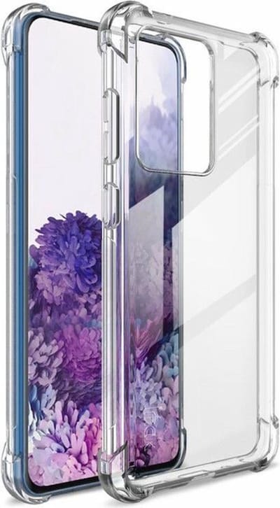 Anti shock stoot rubber siliconen - Geschikt voor Samsung Galaxy S20 Ultra - Extra sterke hoeken back cover - Transparant