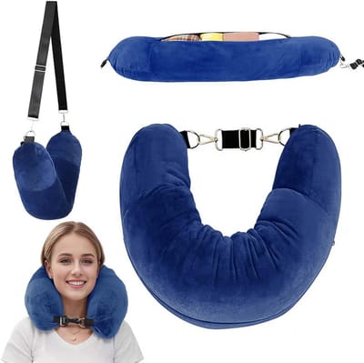 SnelShoppen - Dogmoon Nek Kussen voor Vulling 80 x 18.5 cm, Waterdicht Reis Kussen, Multifunctionele Travel Pillow voor Vullen met Kleding, Perfect vo