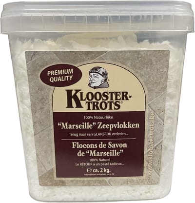 KloosterTrots 100% Natuurlijke "Marseille" Zeepvlokken - Onderhoud vloeren - inhoud : 2 kg - Prijs per stuk
