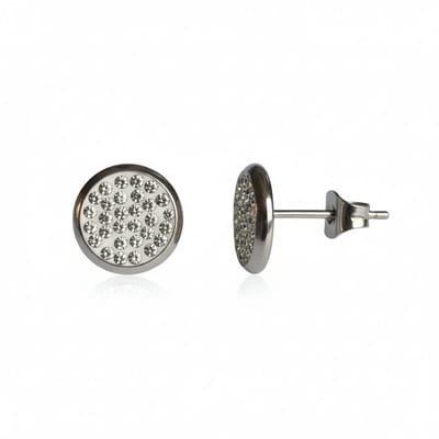 Aramat Jewels | Oorbellen | RVS Kristal Oorstekers 10mm Diverse Kleuren - Grote Zirkonia Studs | Champagne | |10mm | Staal | Volwassenen | Verkleurd niet