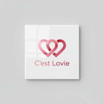 C’est Lovie Liefde Harten Tegel 15x15 cm – Romantische Minimalistische Keramische Decoratieve Tegel voor Woondecoratie