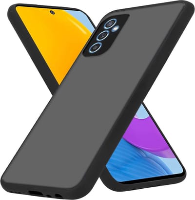 Cadorabo Hoesje geschikt voor Samsung Galaxy M52 5G in MATT ZWART - Hybride beschermhoes met TPU siliconen Case Cover binnenkant en matte plastic achterkant