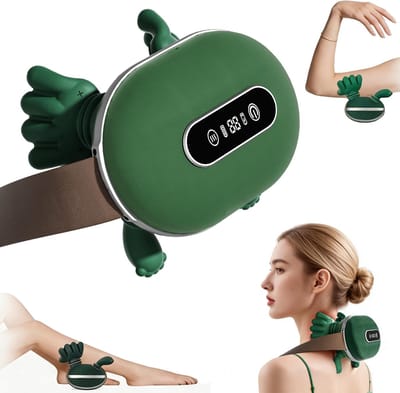 Nekmassage Apparaat - Verwarmde Massagehand - LED-Display - Arm, Rug, Been & Schouder Massager met Infrarood - Massagekussen - Shiatsu Massagekussen - Draadloos - Groen
