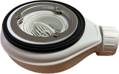 Douchebak sifon Solid wit met zeefje, inbouwhoogte 60mm