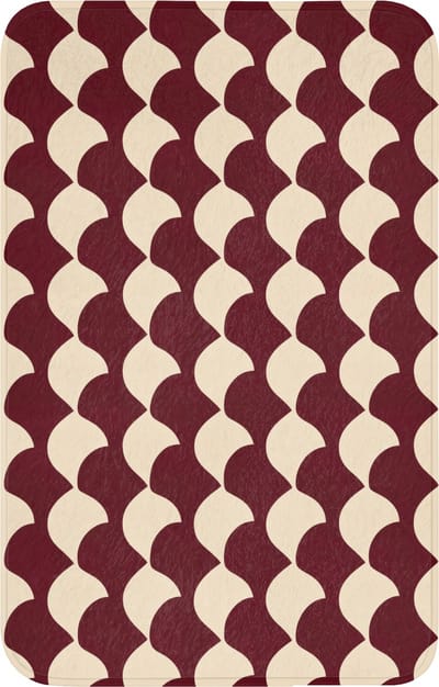WC mat 50x80 cm - Antislip - Rood - Tegelpatroon - Crème - Toiletmat - Vloermat - Douchemat - Toilet tapijt - Toiletmatten