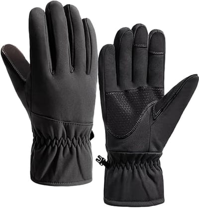 Handschoenen - 1 paar Handschoenen winter - Touchscreen Handschoenen - Fiets handschoenen - Handschoenen Heren - Handschoenen Dames - Winddicht en waterdicht - Touchscreen compatibel - Maat L - Voor hardlopen - Fietsen - Skiën - Snowboarden - Zwart