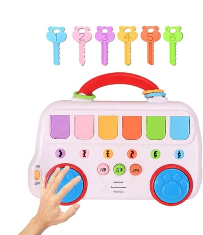 Muziek Dier Speelgoed - Interactief Educatief Speelgoed - Vroeg Leren Muziek - Verschillende Modi - 22x17x4.5 cm - rood