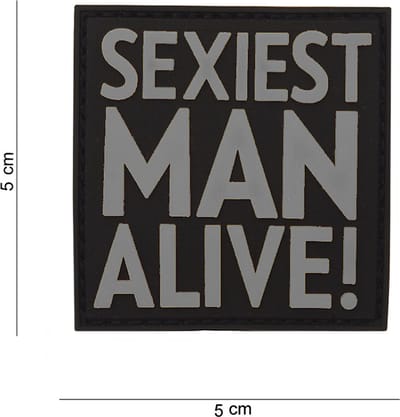 Embleem 3D PVC Sexiest man alive grijs