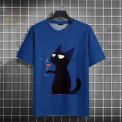 T-shirt Imprimé 3D Chat Mignon Pour Hommes T-shirts Motif Animal Drôle Mode Été Décontracté Oversize Street Tops T-shirts Col Rond 6XL