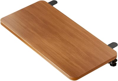 Vouwverlengstuk voor bureau, plankbord zonder boren, walnootverbreding en polssteun voor thuiskantoor, 50 x 20 cm, ideaal voor ergonomisch werken en ruimtebesparing