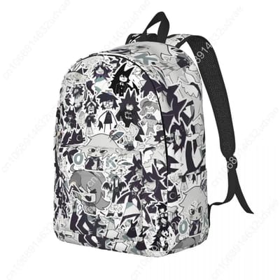 Fundamenteel Papier Educatie Doodle Rugzak Mannen Vrouwen Mode Student Dagrugzak Cartoon Spel Laptop Computer Schoudertas Buiten black