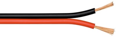 Luidspreker kabel (CCA) - 2x 0,50mm² / rood/zwart - 100 meter