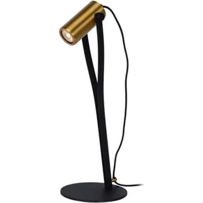 Lucide Bureaulamp Jantuano - Zwart Messing - Diam. 18cm - Led Dimbaar