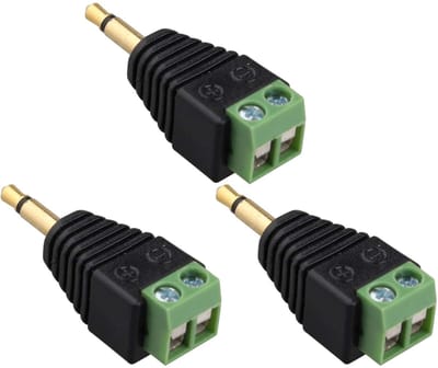 Dailygoody - 3,5 mm TS Mono Mannelijke naar 2 Pin Schroef Terminal Vrouwelijke Adapter - Geen solderen nodig - Betrouwbare verbinding - Profession...