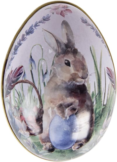 Clayre & Eef Decoratie Beeld Ei 5x6x4 cm Grijs Metaal