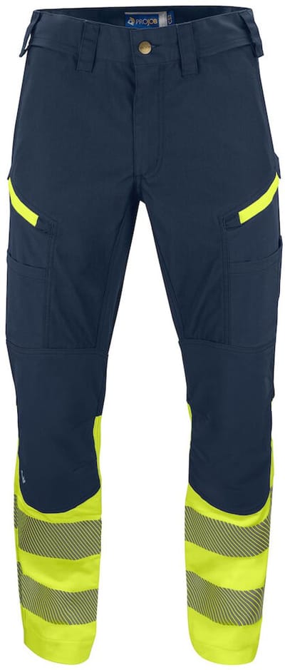 ProJob 6528 SIGNALISATIESTRETCHBROEK EN ISO 20471 KLASSE 1 646528 - Geel/Navy - C58