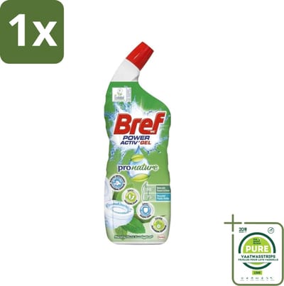 1 x Bref WC - Power Activ+ - Toiletreiniger - Gel - Eucalyptus - 700 ml - Toiletreiniger - Eucalyptusgeur - Milieuvriendelijk - Natuurlijke Ingrediënten - Duurzame Verpakking