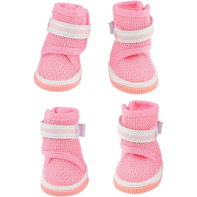Chaussures pour chien en maille respirantes, légères, résistantes à l'usure et antidérapantes, jolies bottes tendance pour chiots, idéales pour l'été pink