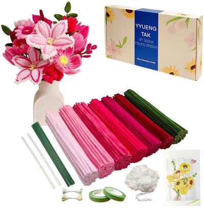 350 Stuks Bloemendraadstaaltjes Roze en Rood - Knutselmateriaal voor Bloemen en Decoratie