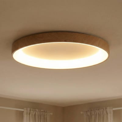 Mantra Iluminación Plafondlamp Niseko II CCT afstandsbediening Ø65cm houtkleurig
