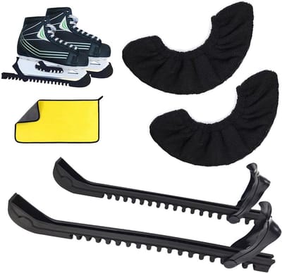 2 paar ijshockey schaatsbeschermers elastisch verstelbaar kunststof glijbescherming voor dames heren kinderen