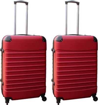 Travelerz kofferset 2 delige ABS groot - met cijferslot - 69 liter - rood
