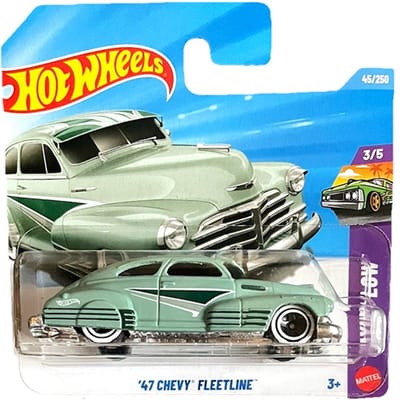 HOT WHEELS '47 CHEVY FLEETLINE GREEN MINT 45/250 HW LAYIN LOW 3/5 1:64 SHORT CARD 2026