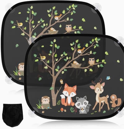 QORA® Zonnescherm Auto Baby - Zonnescherm Auto - Zonnescherm - Veelkleurig - 45cm x 37cm x 1cm