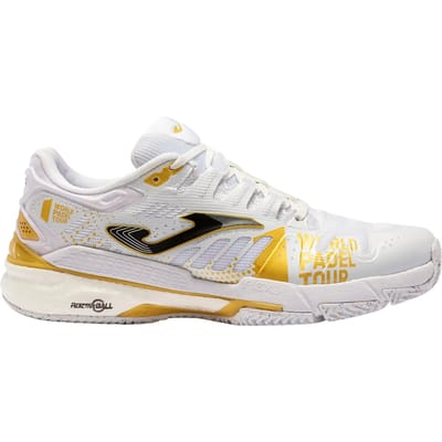 WOMEN'S WHITE AND GOLD JOMA SLAM 22 WORLD PADEL TOUR CLAY TWPTLS2232P PADEL SHOES