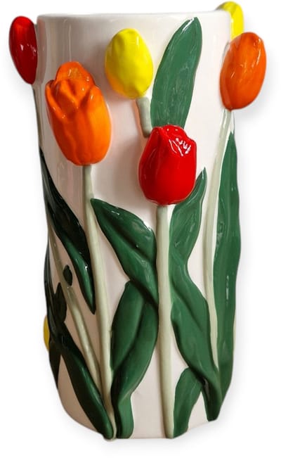 Daan Kromhout - Vaas - Bloemenvaas - Tulpen - Dutch - 14x23 - Cilinder - Keramiek