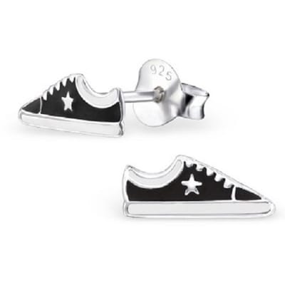 Oorknopjes-sneaker zwart
